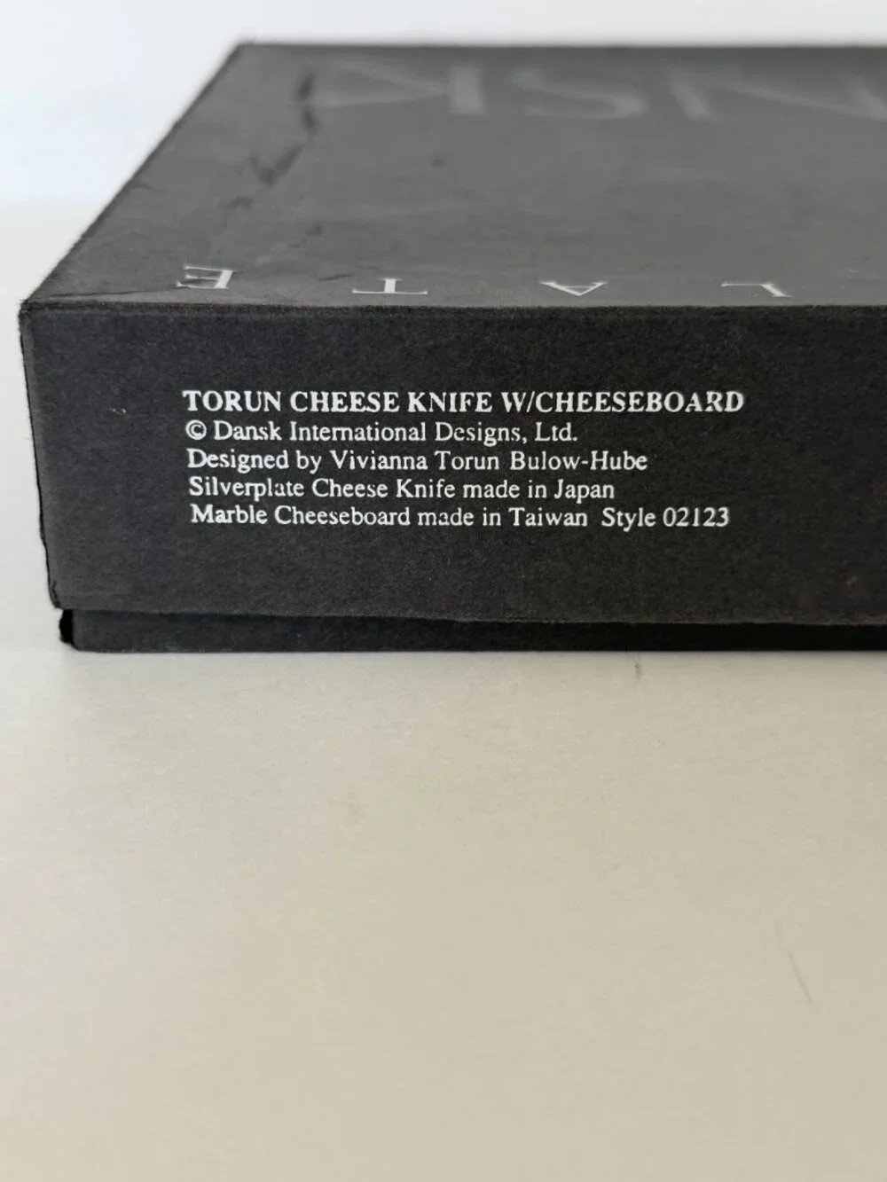Vintage DANSK Torun Marble Cheese Board and Silver Plated Knife Set